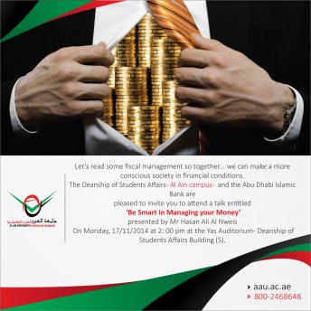 Be smart in managing your money (Alain Campus)
