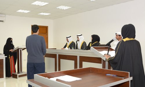 Organized by the College of Law .. the Moot Court represented one of the justice scenes