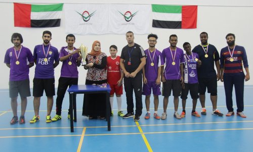 Coronation of the Emirates Team after winning the AAU Championship Football Six-Party