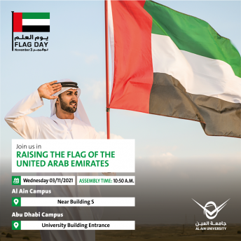 Raising the flag of the United Arab Emirates
