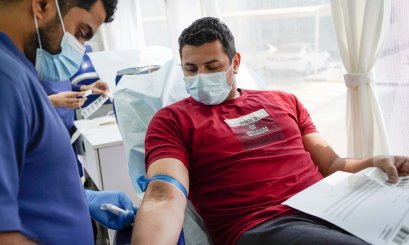 A blood donation campaign in cooperation with the Blood Bank